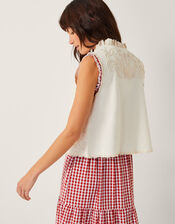 Mali Floral Embroidered Waistcoat, White (WHITE), large