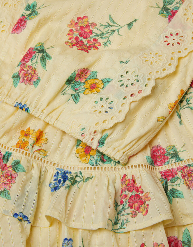 Sasha Broderie Floral Top & Skirt Set, Yellow (YELLOW), large