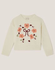 Floral Embroidered Jumper, Ivory (IVORY), large