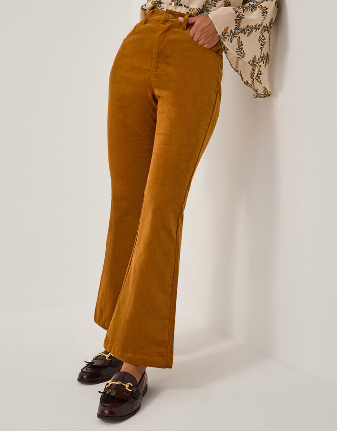 Cassidy Corduroy Flare Trousers, Camel (CAMEL), large