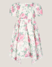 Viola Rose Print Broderie Trim Dress, Multi (MULTI), large