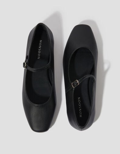 Crista Mary Jane Ballet Flats, Black (BLACK), large
