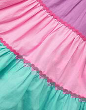 Sleeveless Smocked Colourblock Dress, Pink (PINK), large