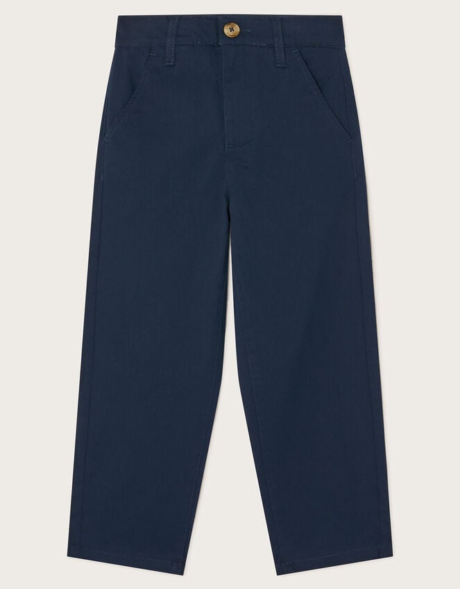Straight Chino Trousers, Blue (NAVY), large