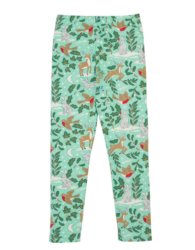 Frugi Libby Printed Leggings, Green (LIGHT GREEN), large