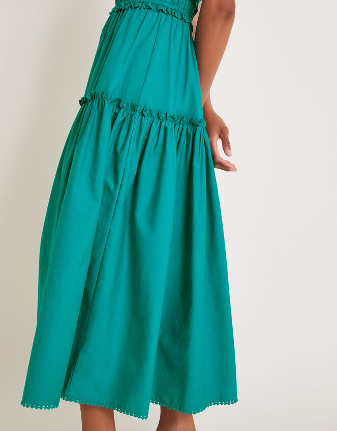 Lorena Frill Midi Dress, Teal (TEAL), large