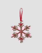 Embellished Snowflake Christmas Tree Decoration, Red (RED), large