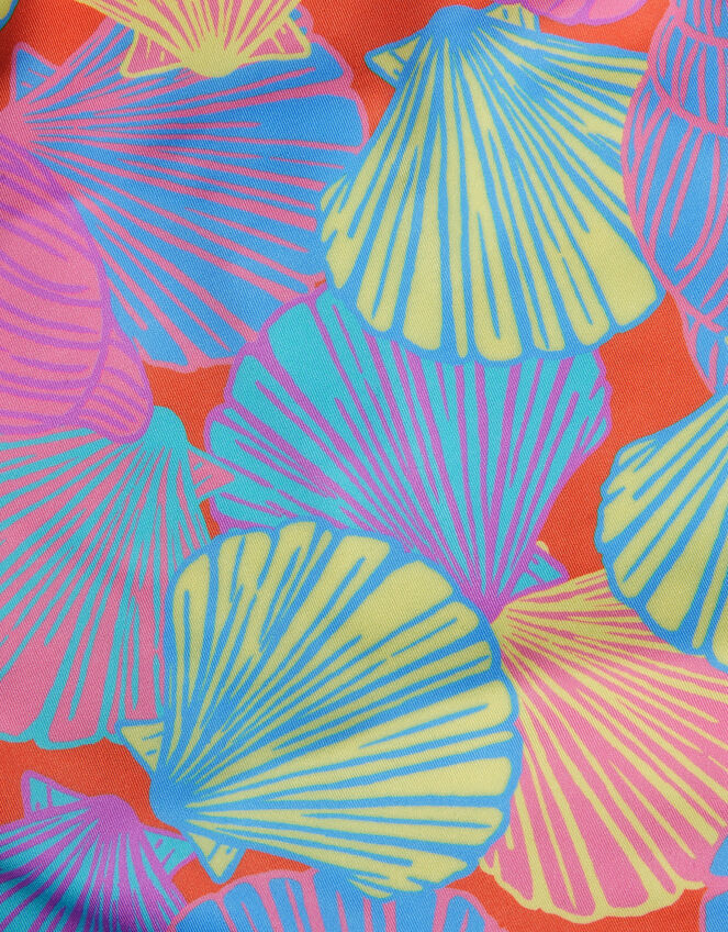 Shell Print Ruched Swimsuit, Multi (MULTI), large