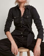 Penny Ponte Jumpsuit, Black (BLACK), large