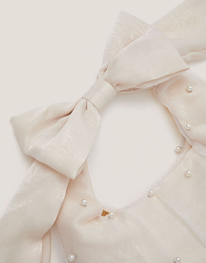 Pearl Bow Tulle Bag, , large