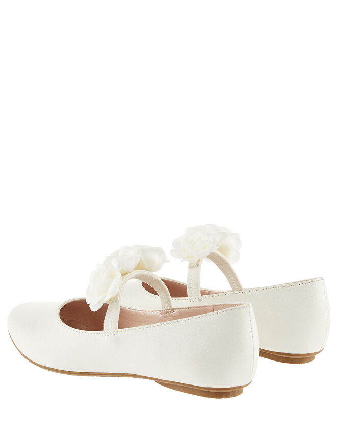 Shimmer Corsage Ballerina Flats , Ivory (IVORY), large