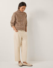 Candice Embellished Cable Knit Jumper, Mink (MINK), large