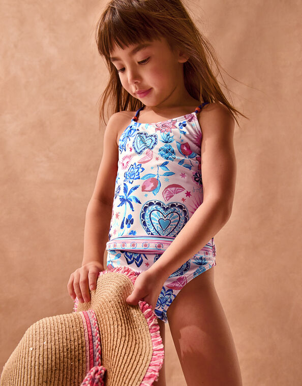 Pineapple Print Tankini Set, Cream (CREAM), large