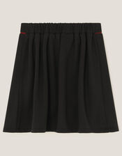 Bow Pointelle Pleated Skirt, Black (BLACK), large