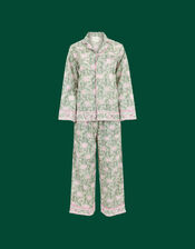 Dilli Grey Johari Floral Long Pyjamas Set, Green (GREEN), large