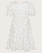 Pippa Sequin Stripe Tunic Dress, Ivory (IVORY), large