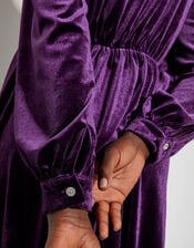 Vali Velvet Swing Mini Dress, Purple (PLUM), large