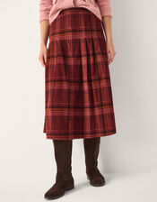 Charly Check Midi Skirt, Red (BURGUNDY), large