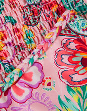 Floral Paisley Short Sleeve Bikini Set, Multi (MULTI), large