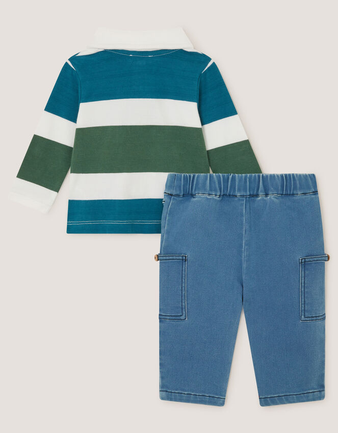 Baby Digby Polo Top & Joggers Set, Blue (NAVY), large