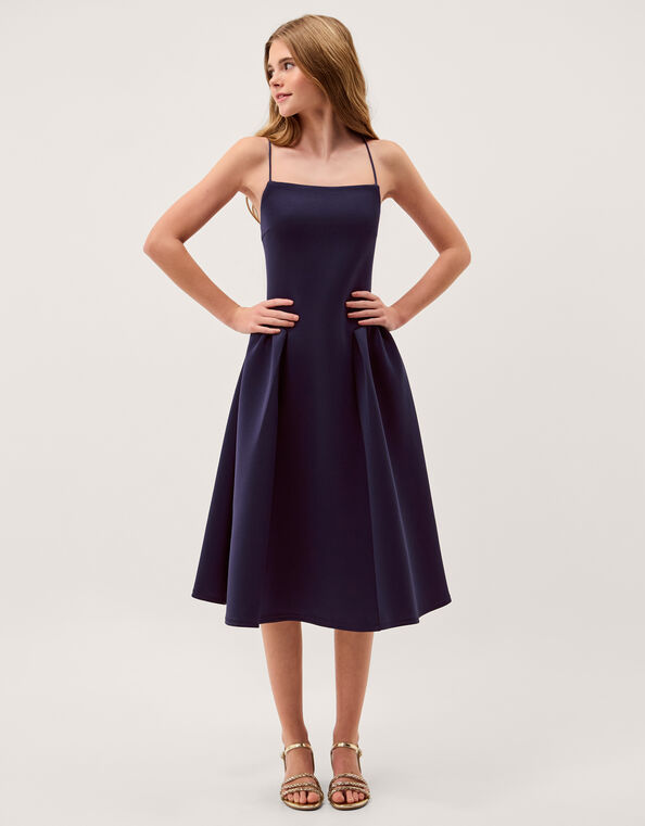 Molly Drop Waist Prom Dress, Blue (NAVY), large