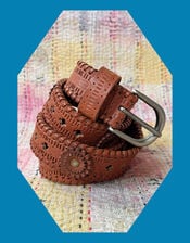 Maison Hotel Devendra Leather Belt, Brown (BROWN), large