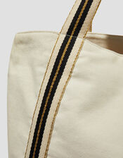 Nia Stripe Strap Tote Bag, Ivory (IVORY), large