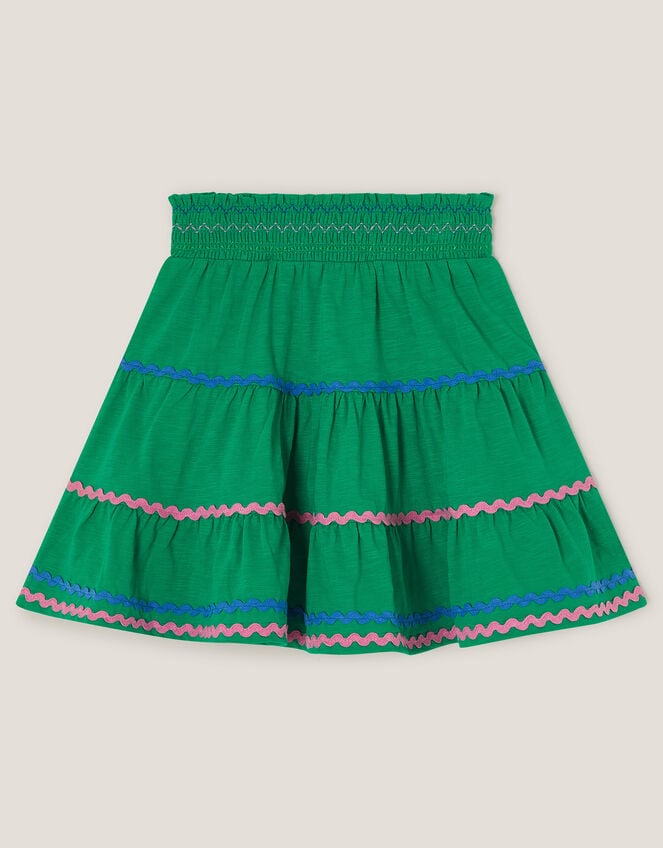 Ric-Rac Tiered Skirt, Green (GREEN), large