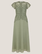 Monica Lace Midi Bridesmaid Dress, Green (PALE GREEN), large