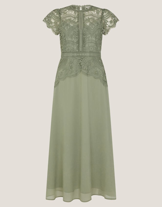 Monica Lace Midi Bridesmaid Dress, Green (PALE GREEN), large