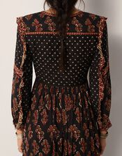 Maison Hotel Lily Mix Print Midi Dress, Black (BLACK), large