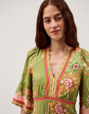Eline Floral Print Maxi Dress, Green (GREEN), large