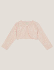 Baby Emilia Lace Scallop Cardigan, Pink (PINK), large