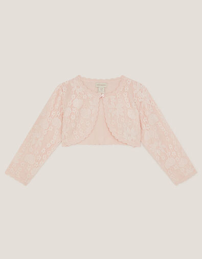 Baby Emilia Lace Scallop Cardigan, Pink (PINK), large