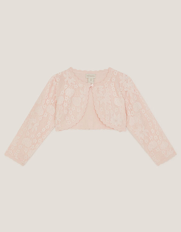 Baby Emilia Lace Scallop Cardigan, Pink (PINK), large