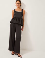 Saira Diamanté Peplum Top, Black (BLACK), large