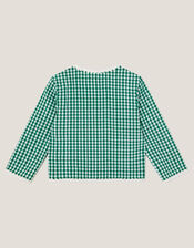 Gingham Tie Jacket , Green (GREEN), large