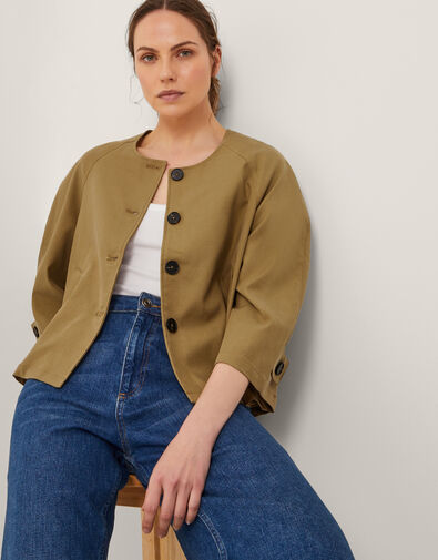 Verity 3/4 Sleeve Swing Jacket, Natural (NATURAL), large