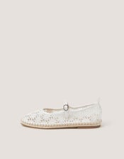 Lola Lace Espadrille Flats, Ivory (IVORY), large