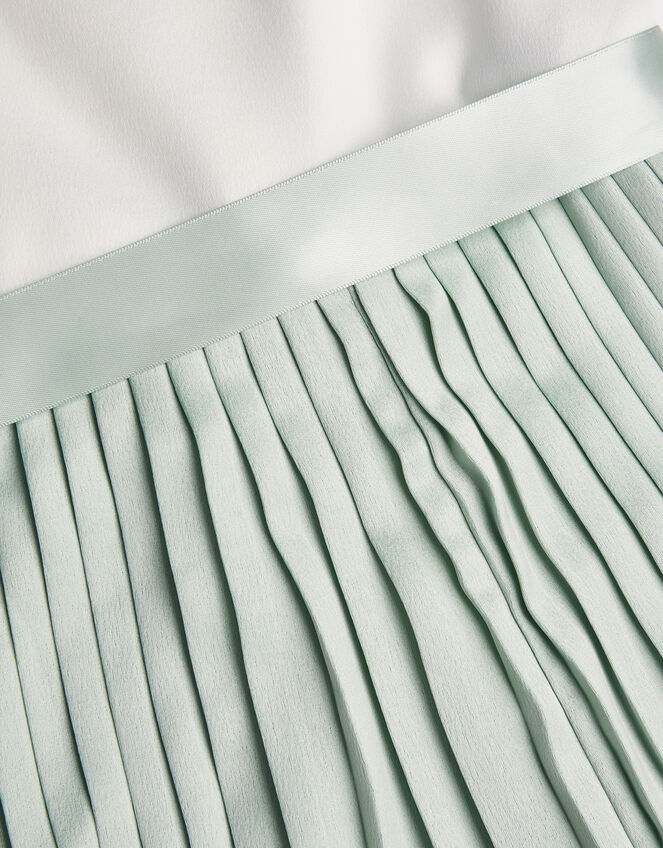 Satin Pleated Jumpsuit, Green (GREEN), large