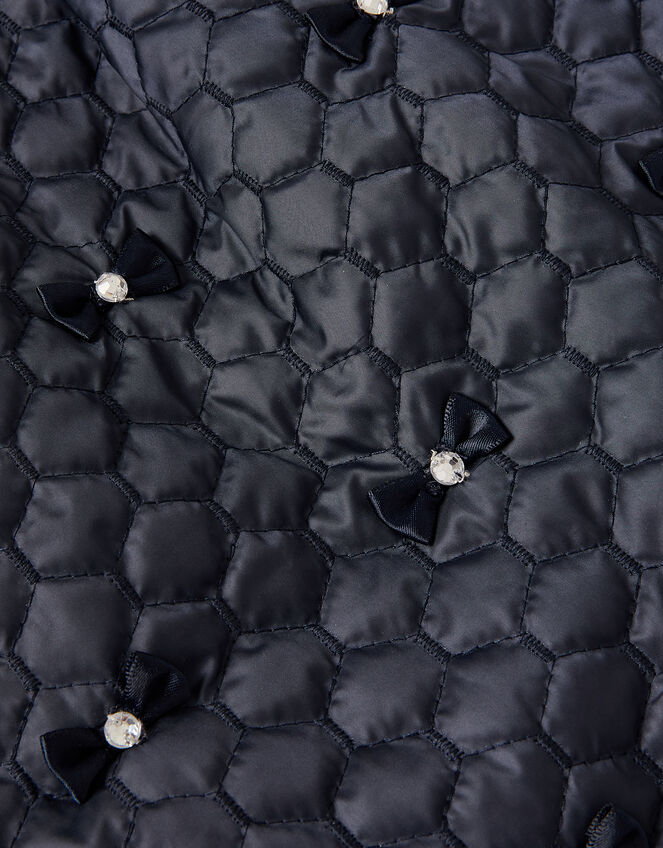 Bow Quilted Skirt, Blue (NAVY), large