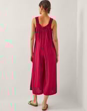 Rachel Sleeveless Culotte Jumpsuit, Red (BURGUNDY), large