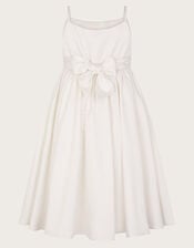 Orelia Strappy Sequin Satin Dress, White (WARM IVORY), large