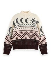 Scotch & Soda Metallic Celestial Fair Isle Jumper, Multi (MULTI), large
