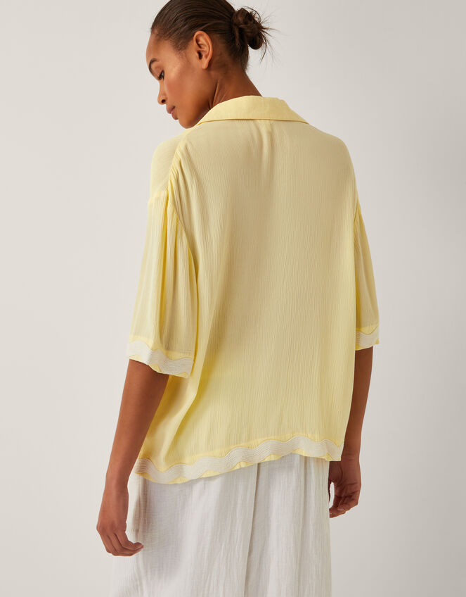 Sienna Ricrac Short Sleeve Shirt, Yellow (YELLOW), large