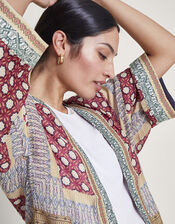One Hundred Stars Mosaic Print Kimono, , large