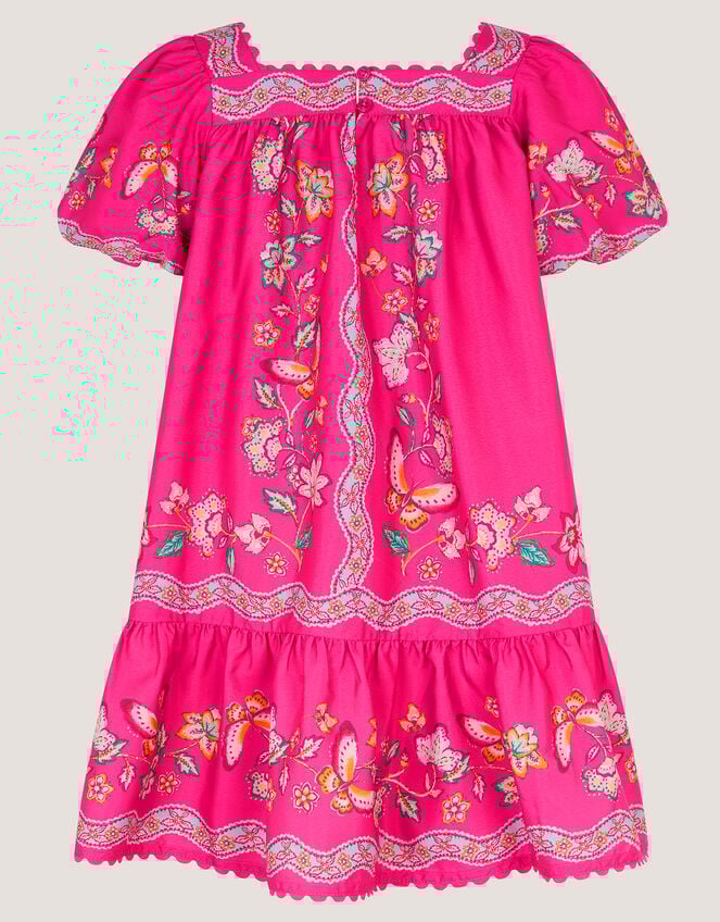 Ariella Sequin Print Scallop Trim Dress, Pink (PINK), large