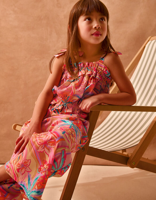 Tropical Swirl Tank Top & Trousers Set, Orange (ORANGE), large