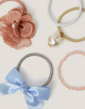 5-Pack Flower Bow Hair Bands, , large