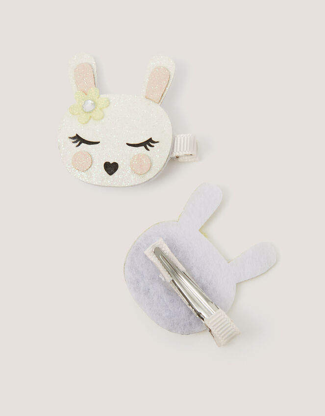 2-Pack Glitter Bunny Hair Clips, , large